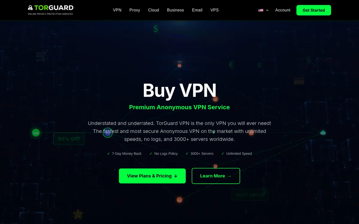 Prijzenpagina van TorGuard – getest: beste VPN voor België
